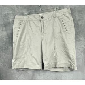 Woolrich women's bermuda style shorts plus size 14 tan cotton spandex pockets
